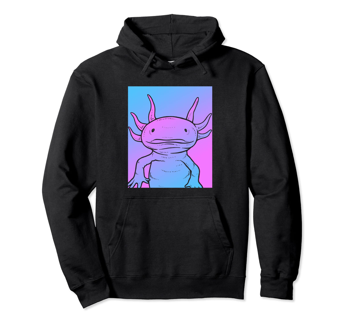 Vaporwave Axolotl Aesthetic Hoodie - Casual Everyday Wear for Adults