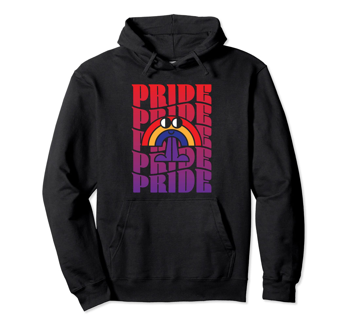 Lgbtq Pride Groovy Colorful Rainbow Gay Hoodie - Trendy Graphic for Adults