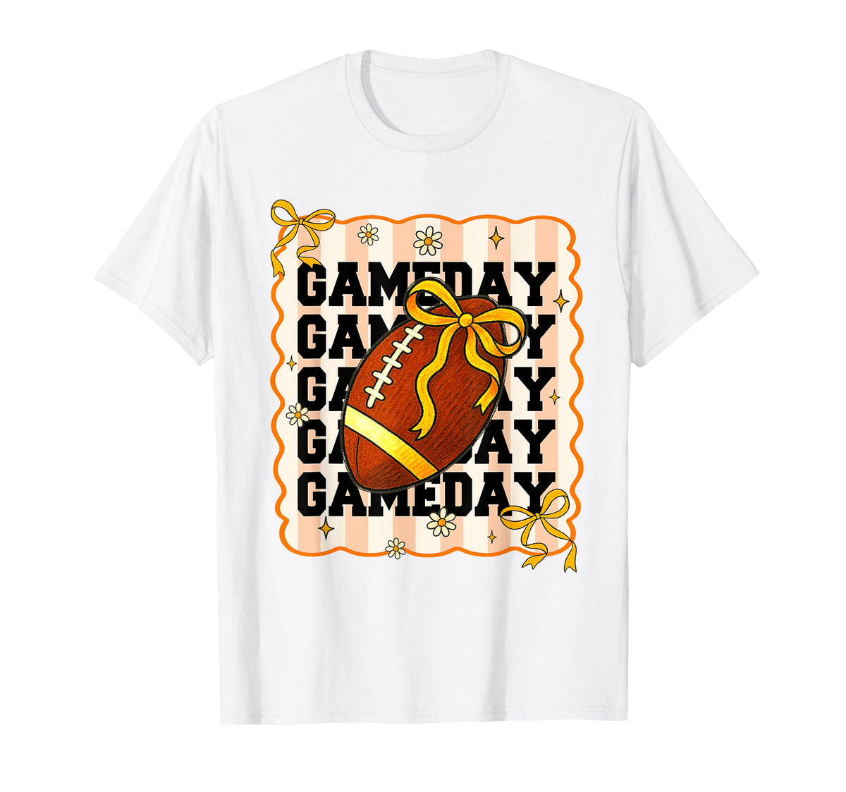 Football Coquette Bow Game Day T-Shirt - Streetwear Style for Adults