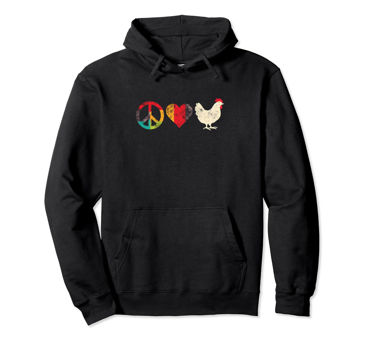 Peace Love And Chicken Peace Symbol Farm Hoodie - Trendy Graphic Men Women