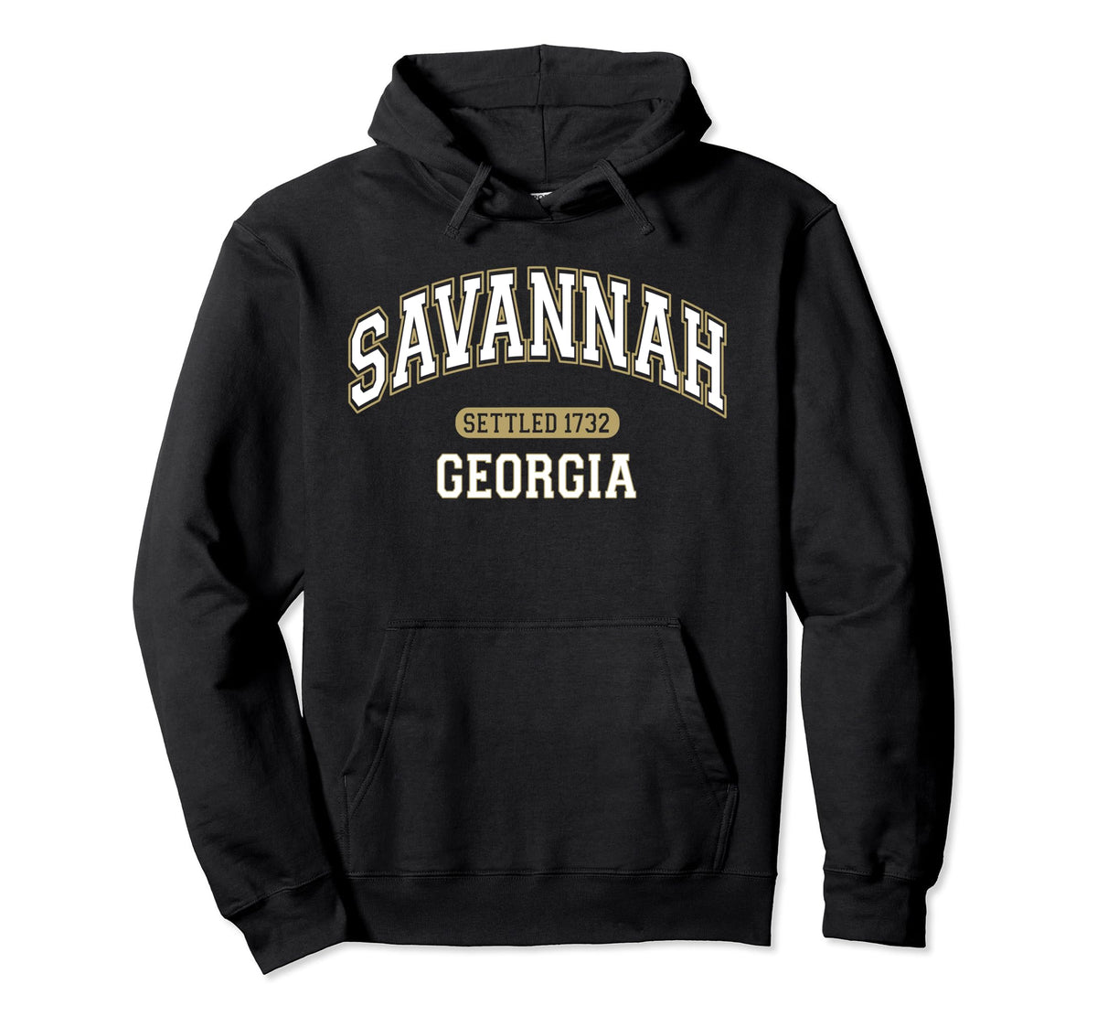 Savannah Georgia Sports Varsity White And Hoodie - Trendy Graphic Unisex