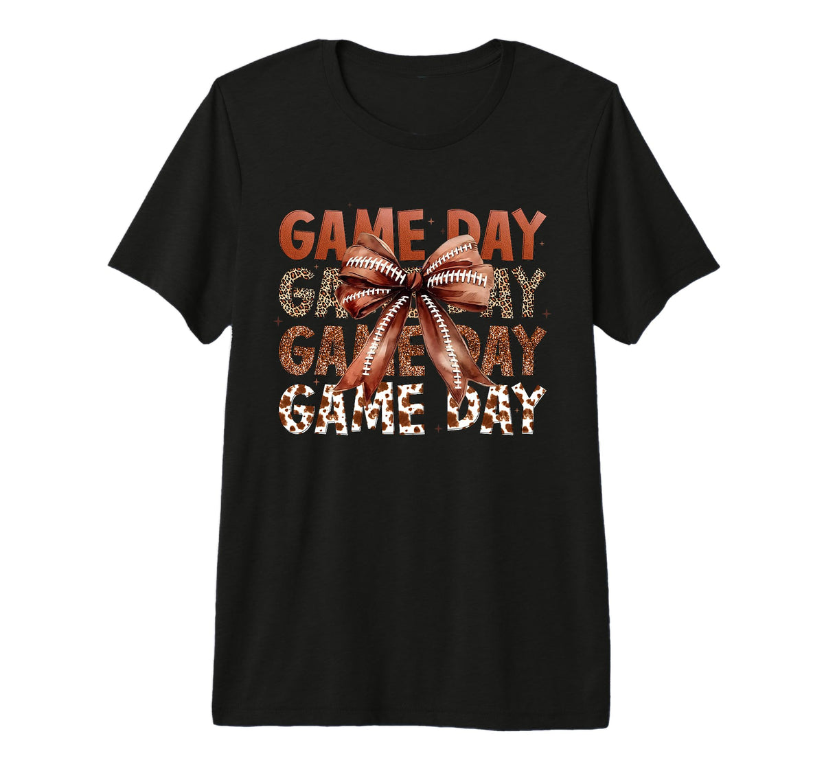 Football Lover Coquette Bow Game Day Fan T-Shirt - Graphic Print Men Women