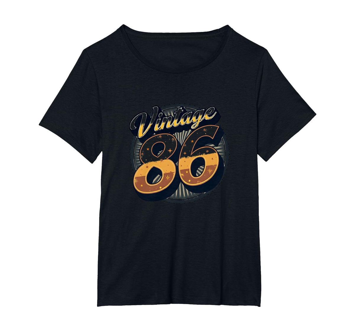86 Birthday Gift Art Womens Plus Black T-Shirt - Streetwear Style Men Women