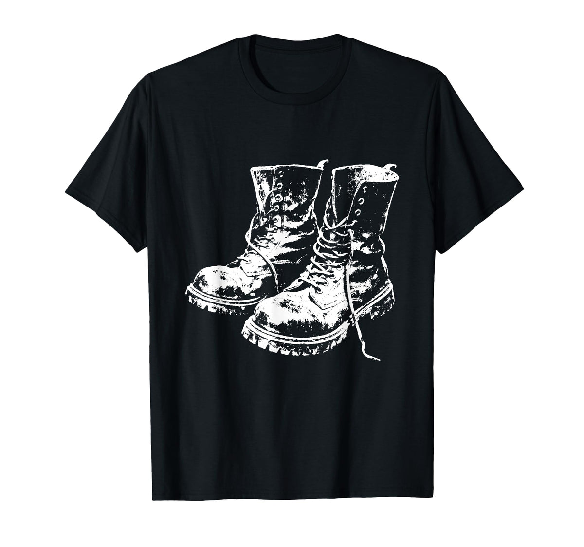 Punk Rock Combat Boots 90S Grunge T-Shirt - Casual Everyday Wear Men Women