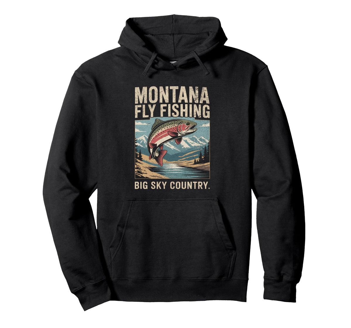 Montana Rainbow Trout Fly Fishing Hoodie - Graphic Print Men Women