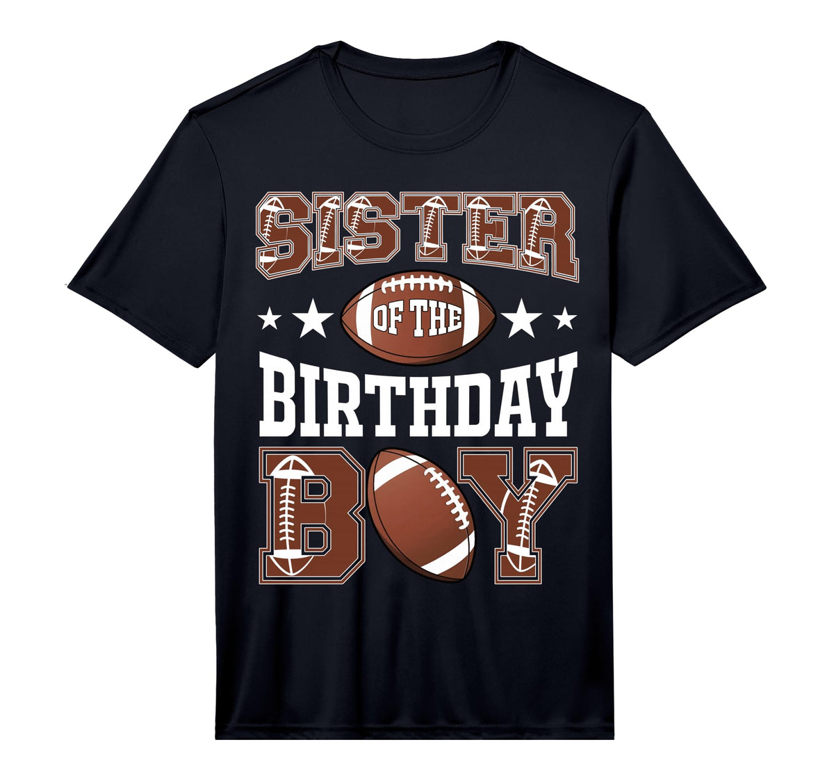 Sister Birthday Football Game Day T-Shirt - Trendy Graphic for Adults