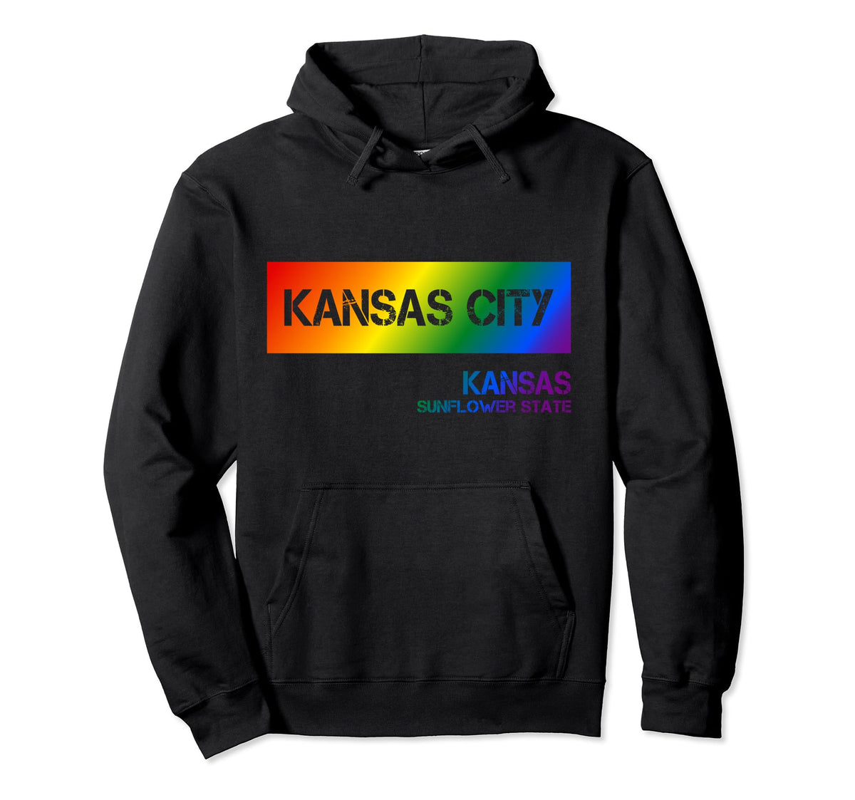 Kansas City Kansas Lgbtqai Rainbow Hoodie - Minimalist Print Men Women