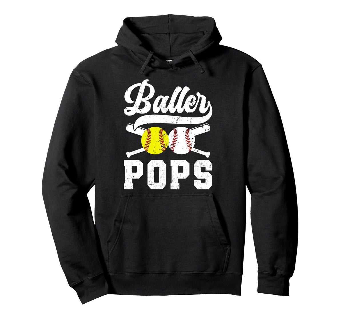 Baller Pops Proud Softball Baseball Hoodie - Streetwear Style for Adults