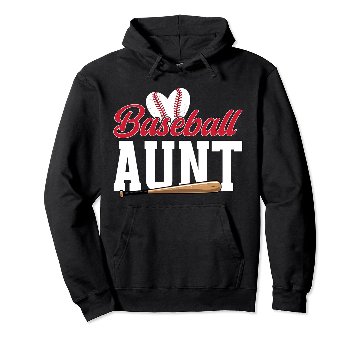 Baseball Aunt Heart Aunt Baseball Hoodie - Casual Everyday Wear Men Women