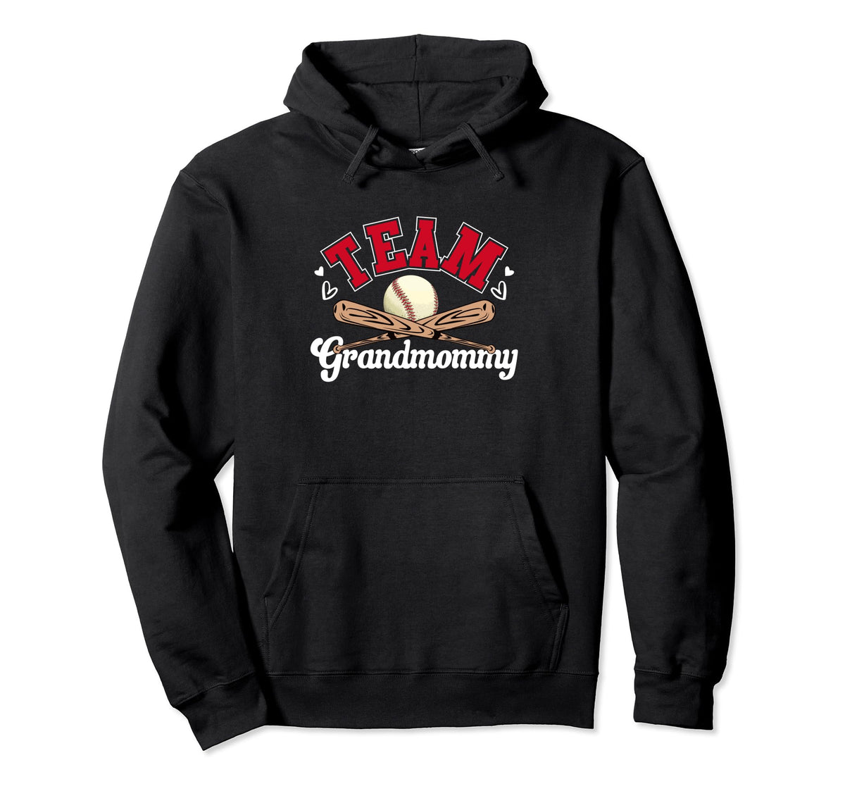 Team Grandmommy Mothers Day Baseball Hoodie - Custom Art Print for Adults