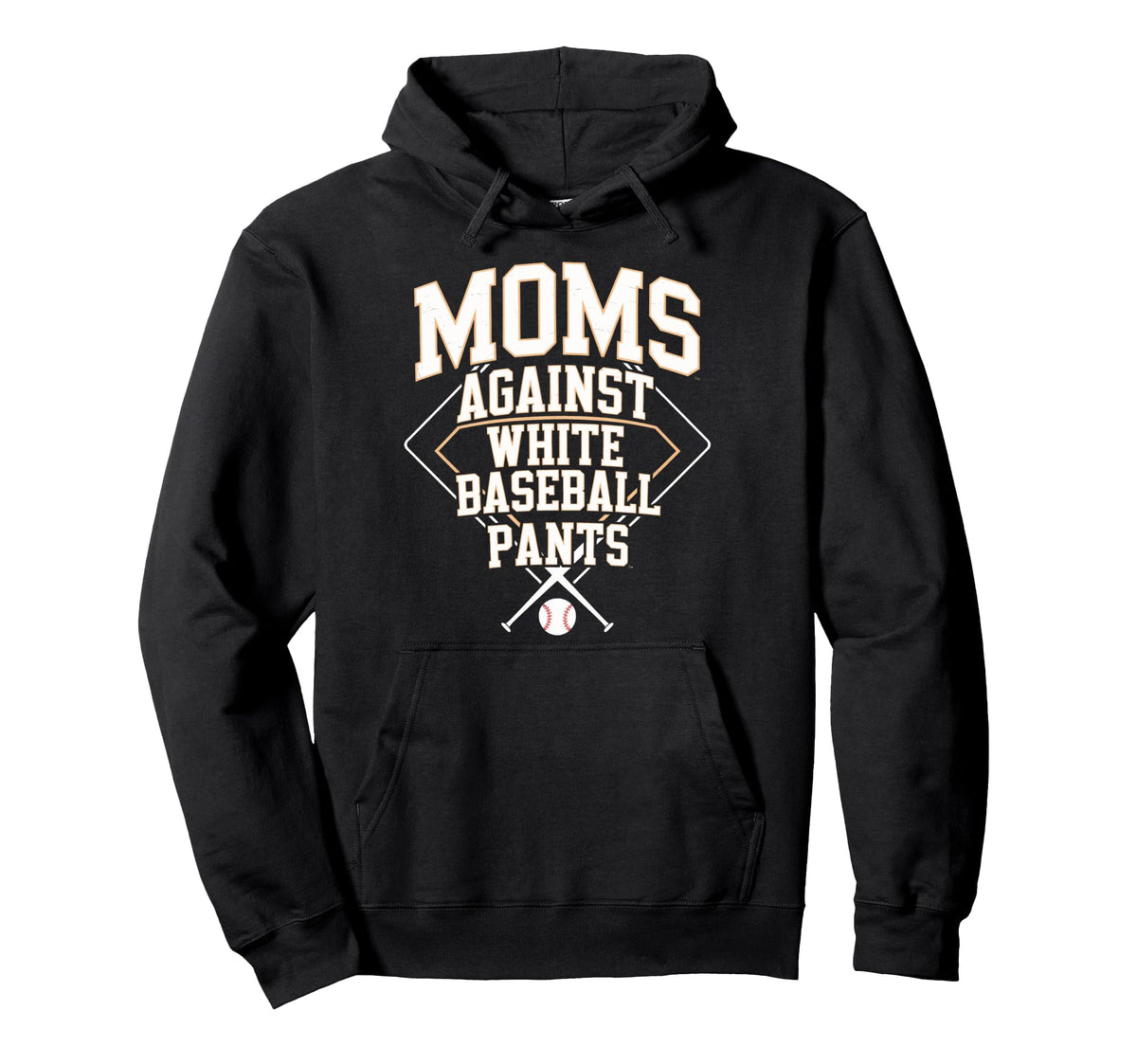 Baseball Moms Against White Hoodie - Casual Everyday Wear Men Women