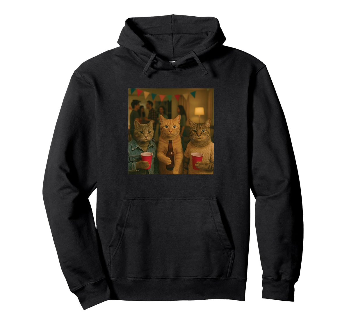 Funny Cat Party Cats Photo Funny Hoodie - Novelty Apparel Men Women