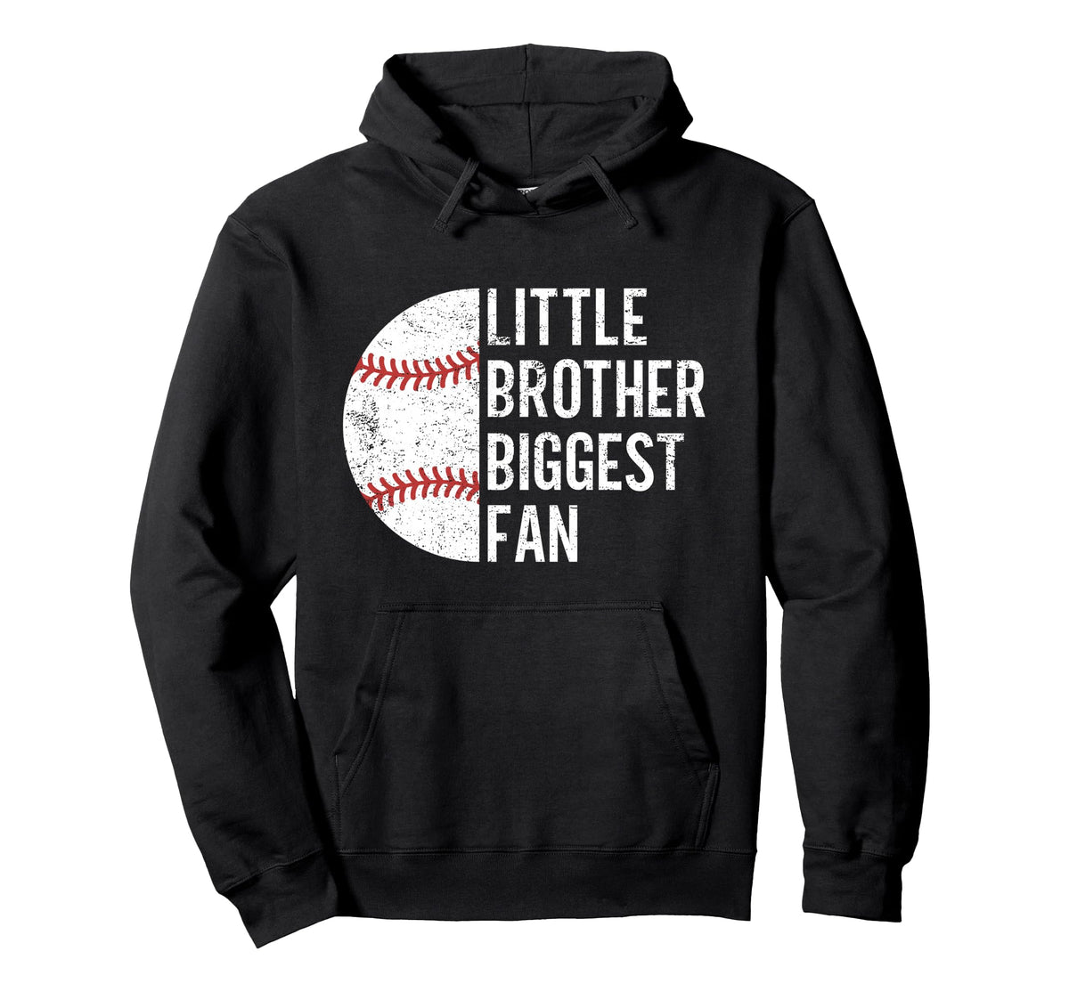 Baseball Little Brother Biggest Fan Teen Hoodie - Custom Art Print Unisex