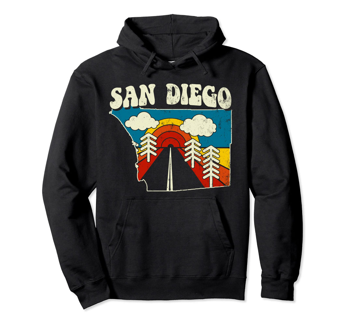 San Diego Usa City Rainbow Hoodie - Fun Novelty Design Men Women