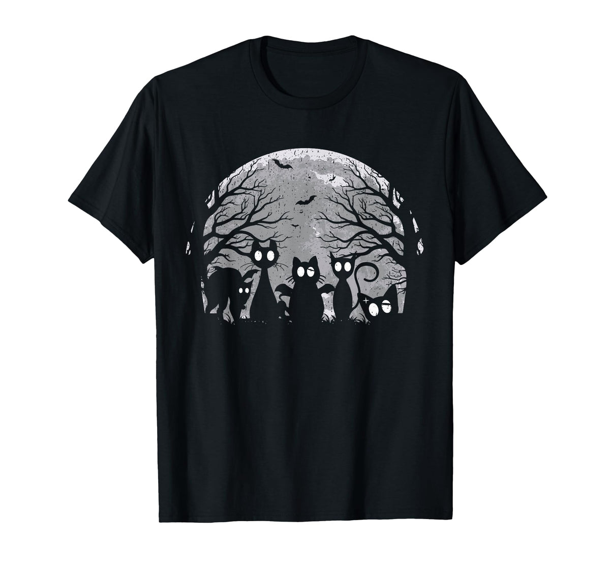 Creepy Cats Alt Goth Grunge T-Shirt - Casual Everyday Wear Men Women