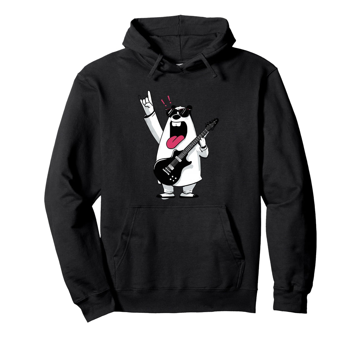 Funny Bear Guitarist Music Lover Hoodie - Custom Art Print Men Women
