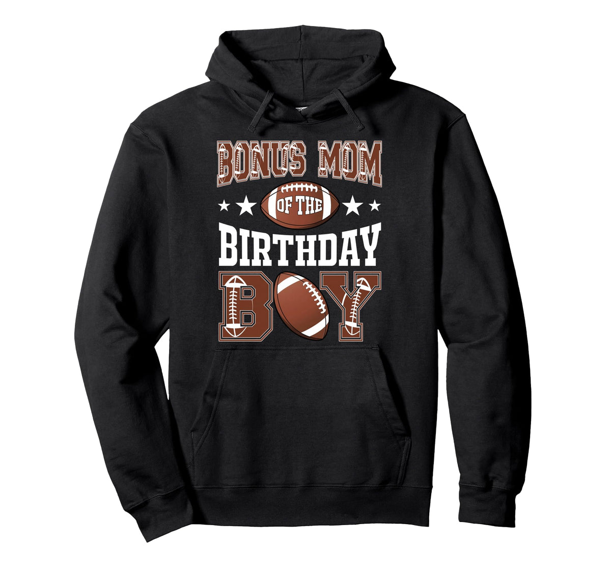 Bonus Mom Birthday Football Game Day Hoodie - Trendy Graphic for Adults