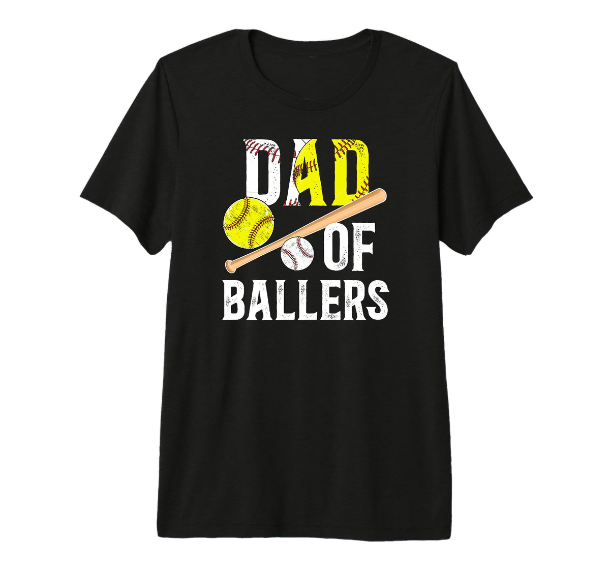 Mens Dad Ballers Proud Softball T-Shirt - Minimalist Print Men Women