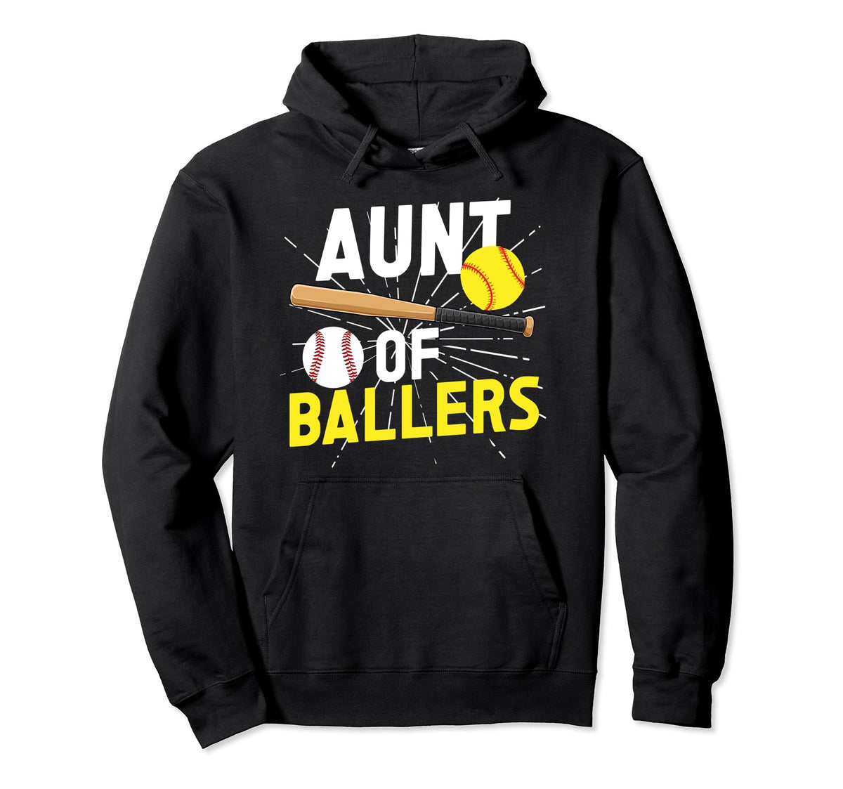 Aunt Ballers Proud Baseball Softball Hoodie - Minimalist Print Men Women