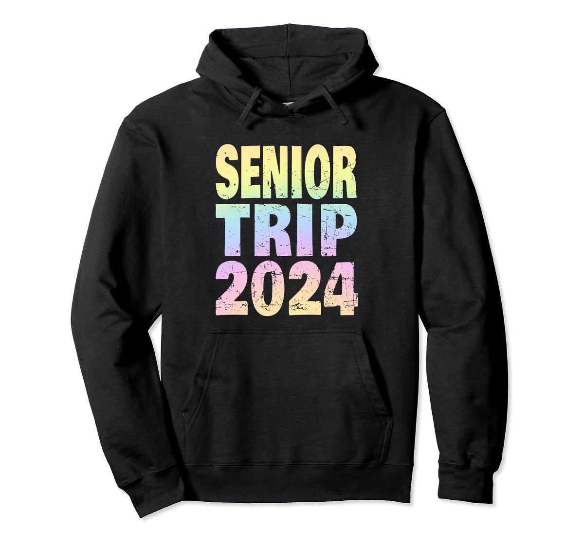 Senior Trip 2024 Pastel Rainbow Hoodie - Casual Everyday Wear Men Women