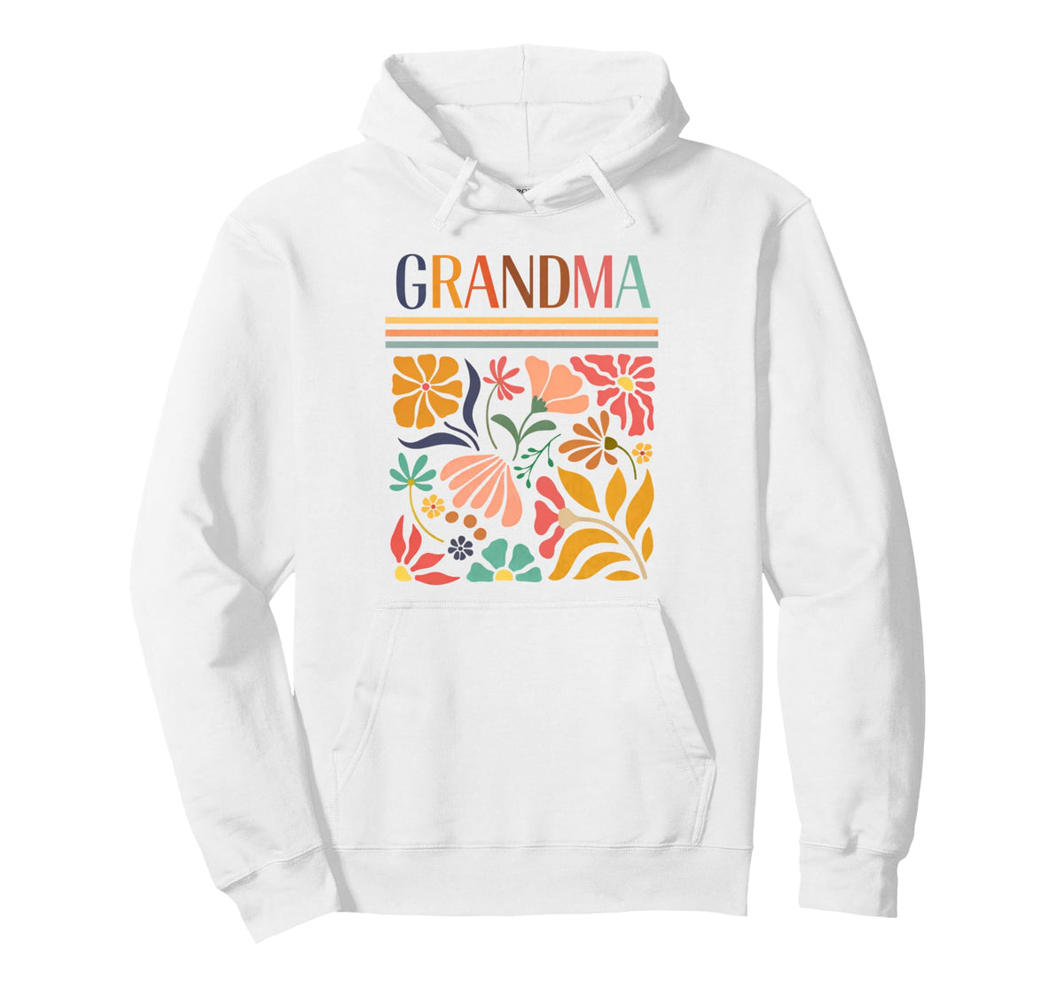 Grandma Boho Floral Folk Art Flowers Hoodie - Trendy Graphic Men Women