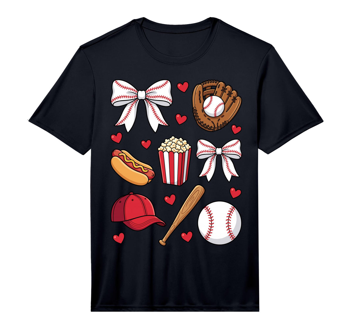 Mens Baseball Coquette Bow Mom Mama T-Shirt - Streetwear Style for Adults