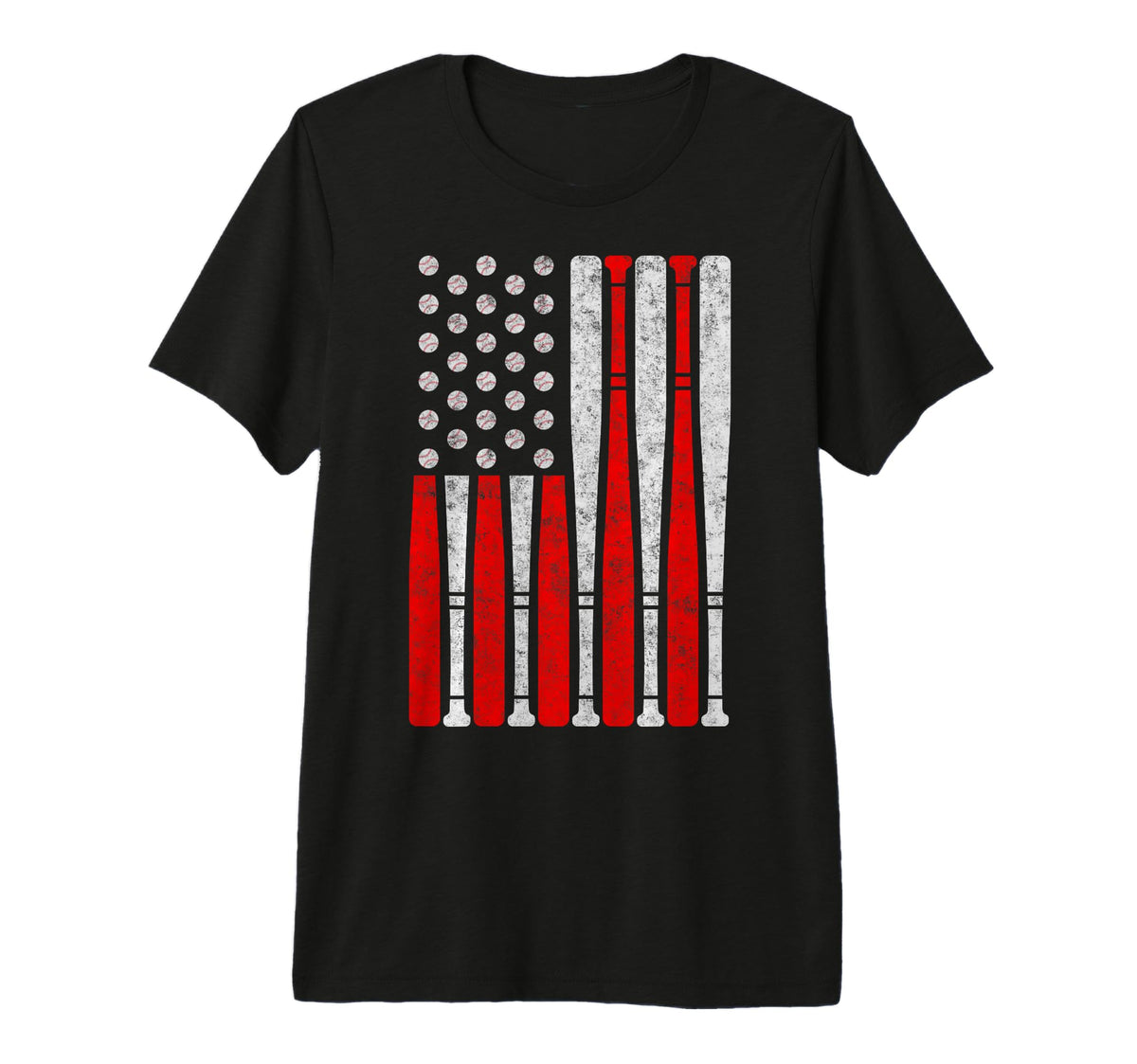 Baseball Us Flag Baseball Lover Dad T-Shirt - Streetwear Style Men Women
