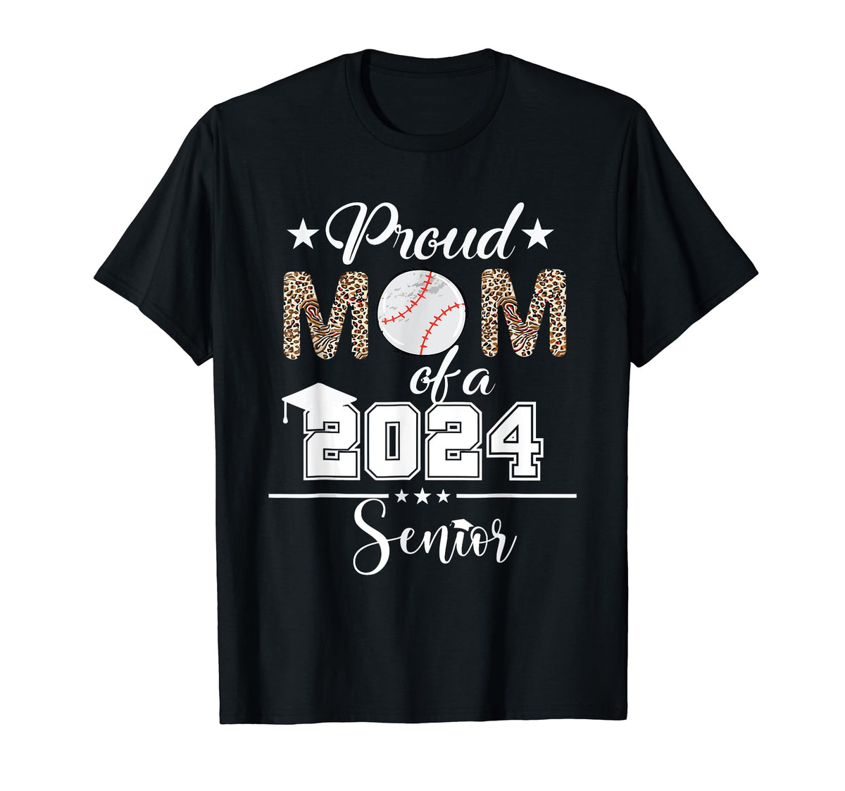 Womens Proud Mom 2024 Senior T-Shirt - Casual Everyday Wear for Adults