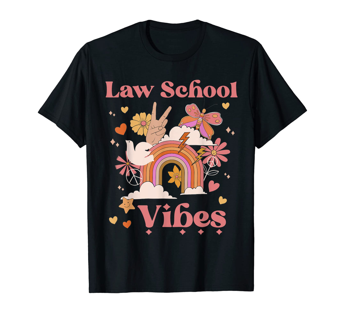 Law School Vibes Lawyer Groovy Boho T-Shirt - Streetwear Style for Adults