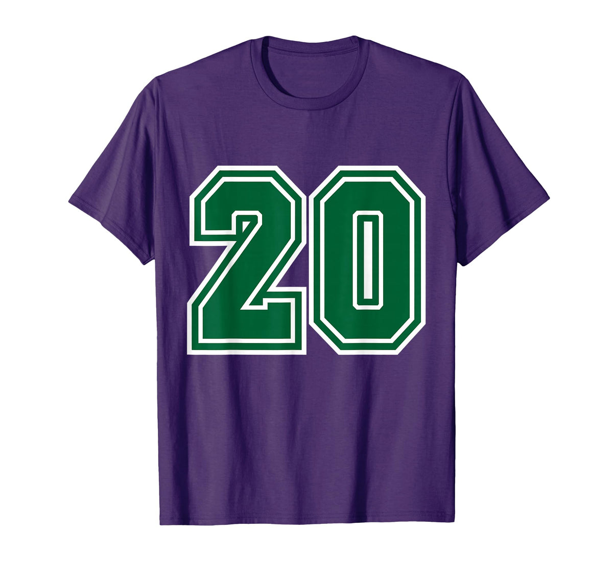 Number 20 Green Sports Team Varsity T-Shirt - Aesthetic Graphic Men Women
