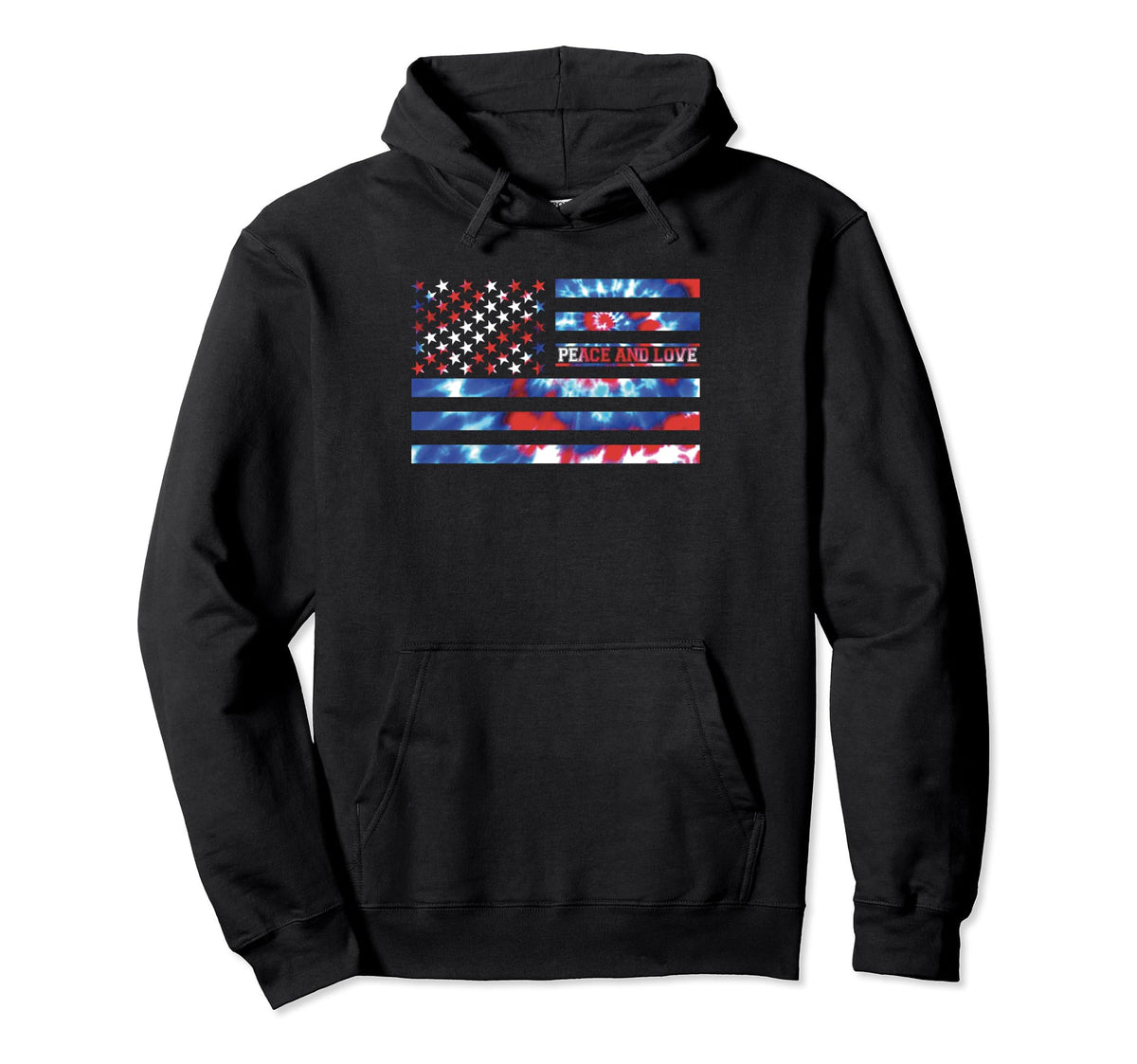 Peace And Love Tie Dye Red White Hoodie - Casual Everyday Wear Men Women