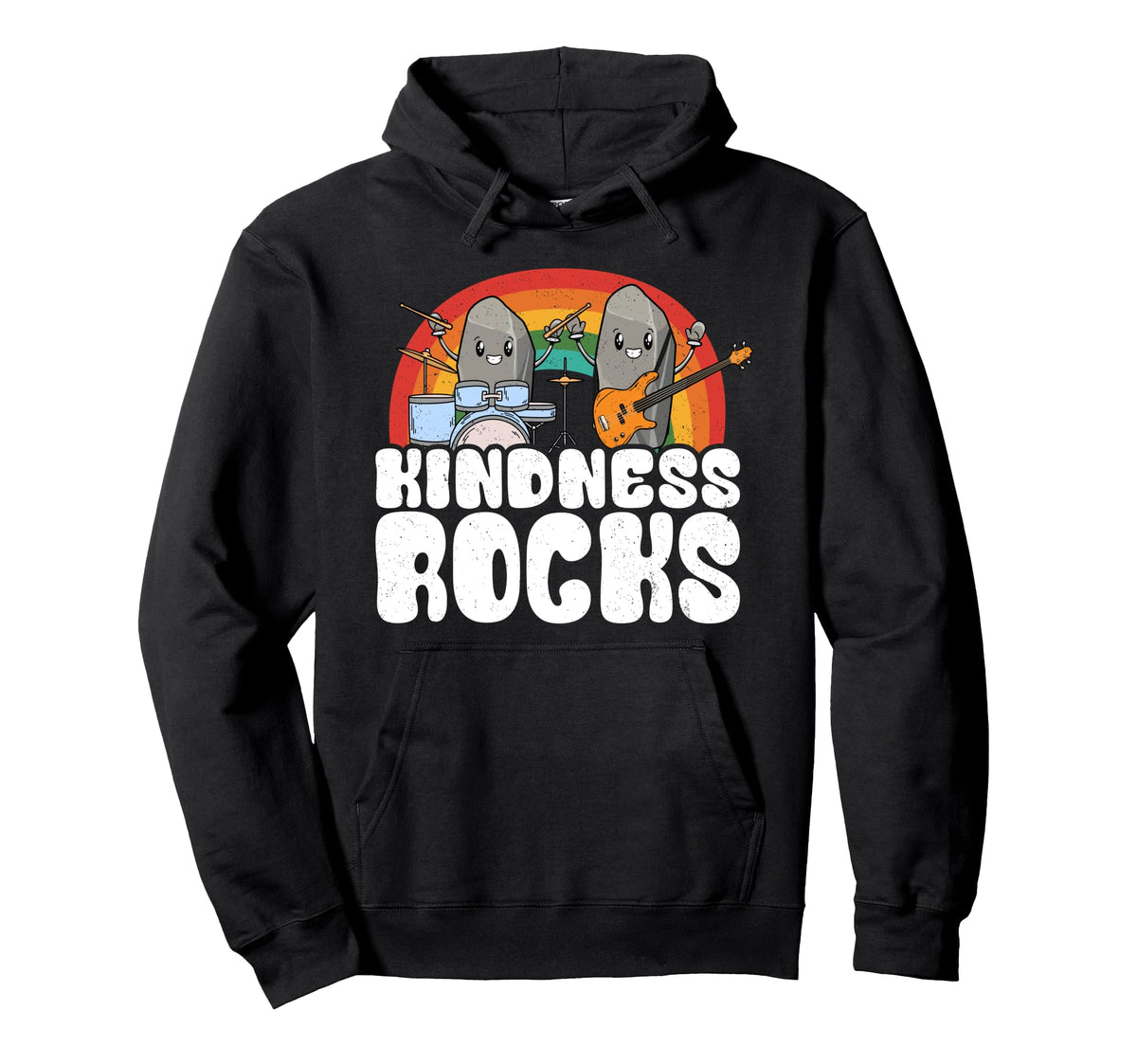 Anti Bullying Rainbow Hippie Music Hoodie - Aesthetic Graphic for Adults