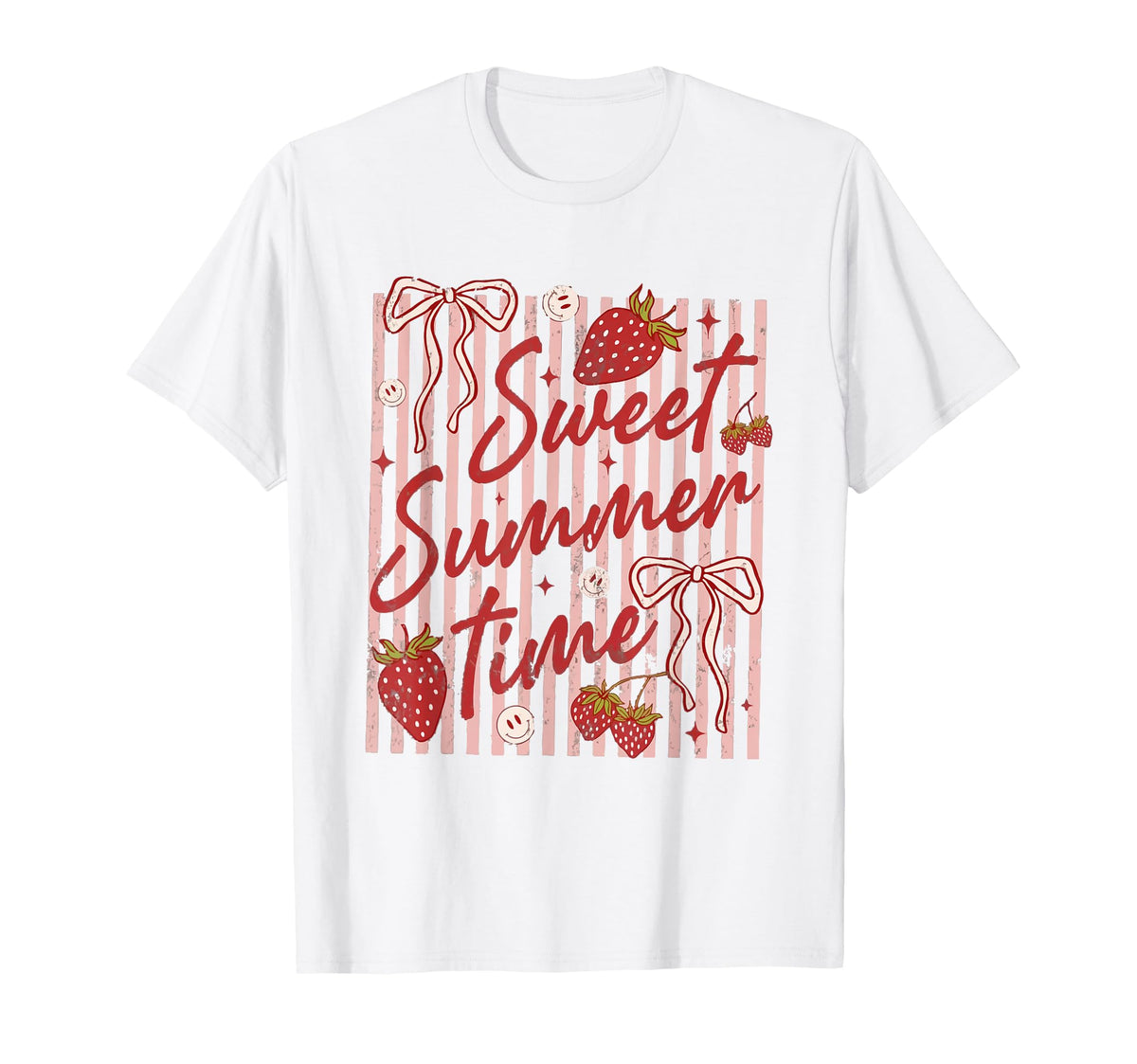 Striped Sweet Summer Time Vacation Funny T-Shirt - Streetwear Style Unisex