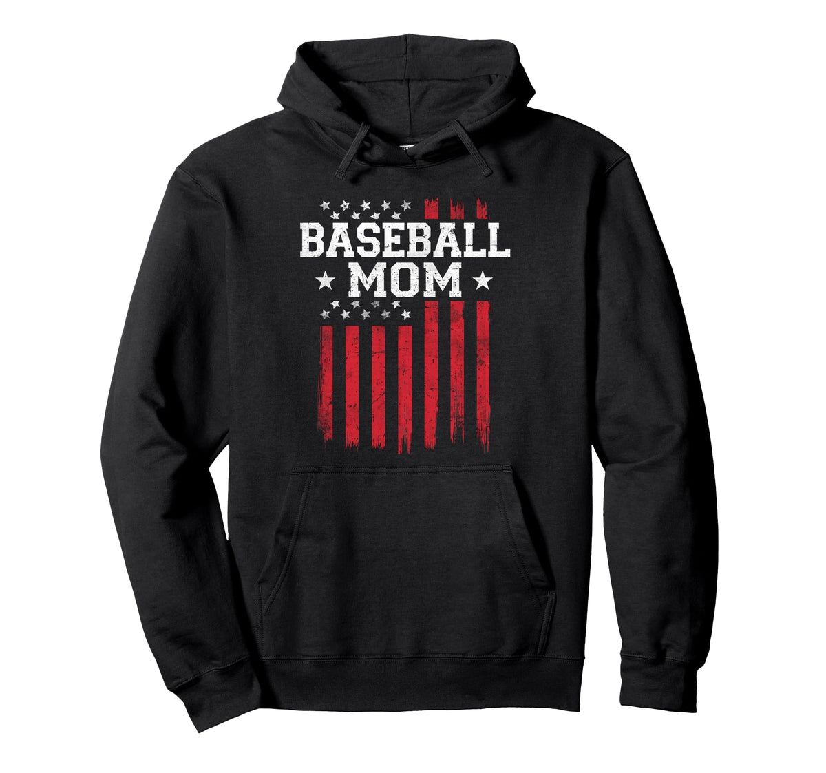Baseball Mom Proud American Flag Usa Hoodie - Graphic Print Men Women