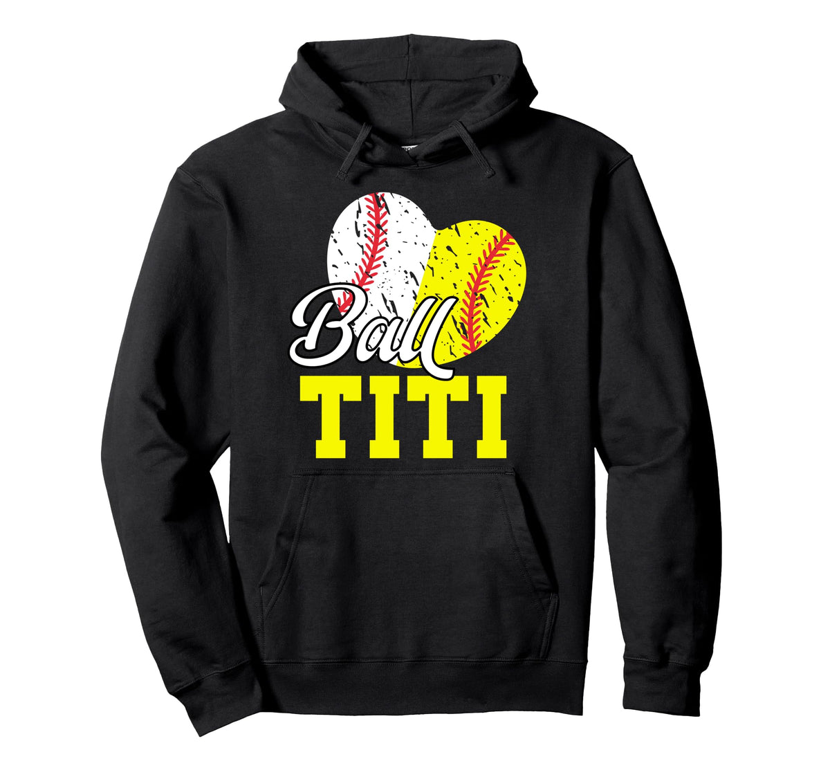 Ball Titi Heart Softball Baseball Hoodie - Aesthetic Graphic Men Women