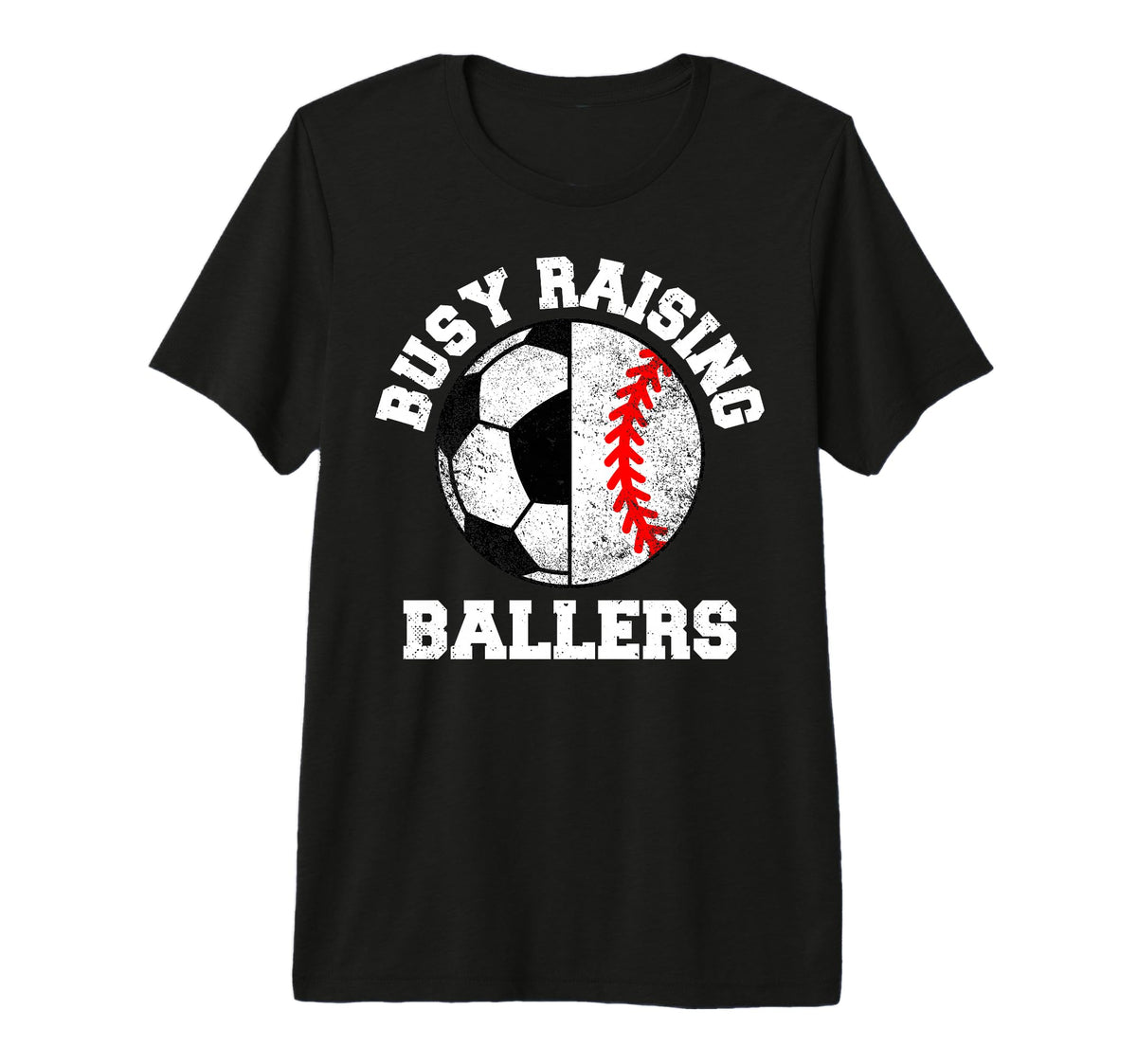 Busy Raising Ballers Funny Soccer T-Shirt - Minimalist Print Men Women