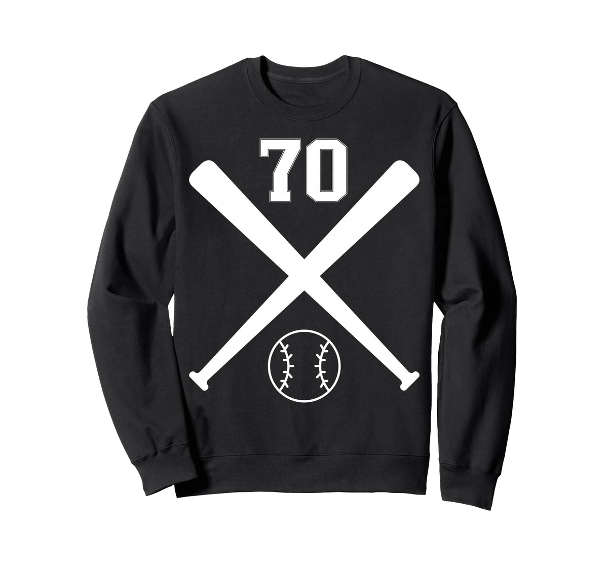 Baseball Softball Number 70 Sweatshirt - Trendy Graphic for Adults