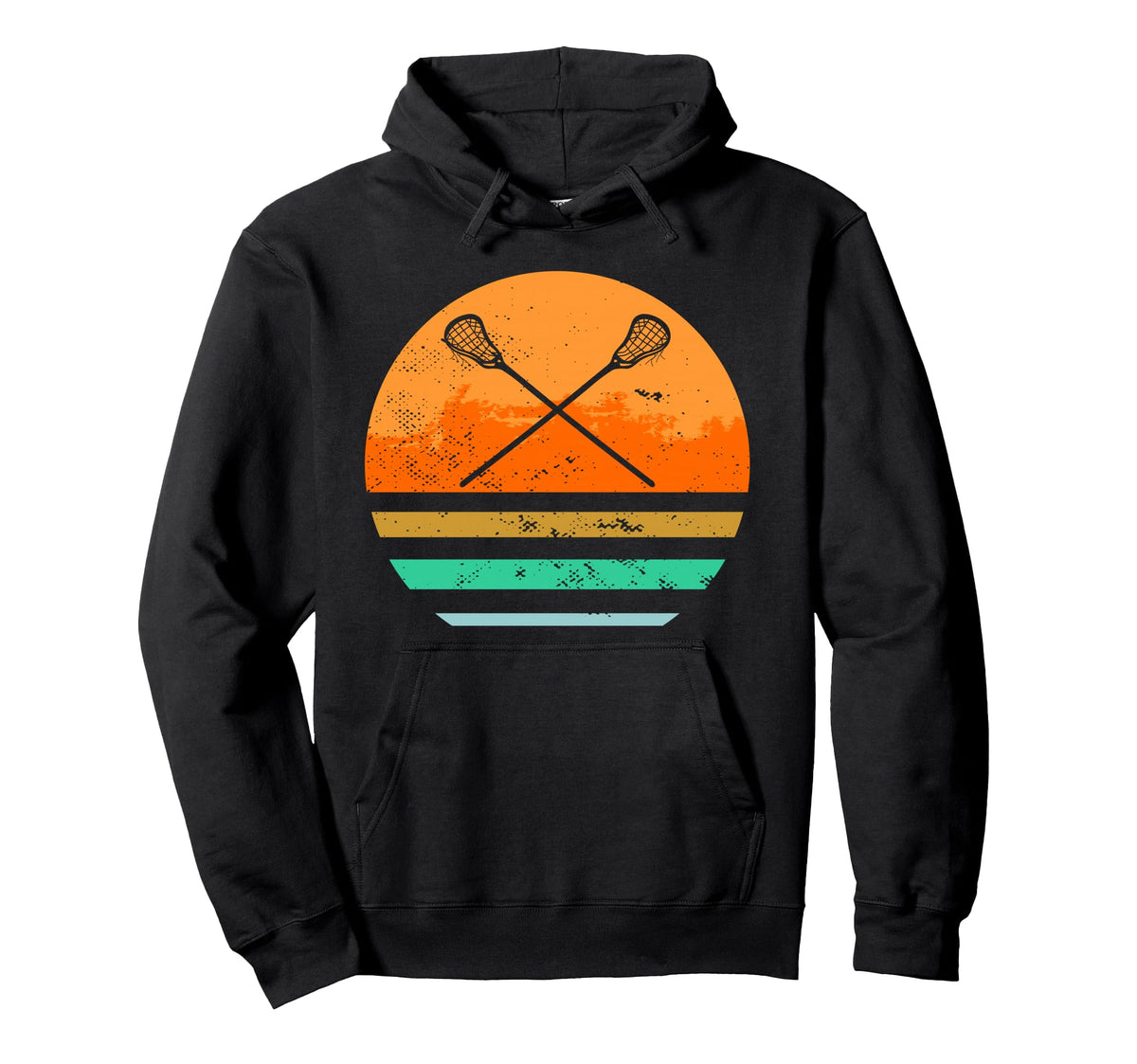 Tribal Game Lacrosse Player Silhouette Hoodie - Streetwear Style for Adults