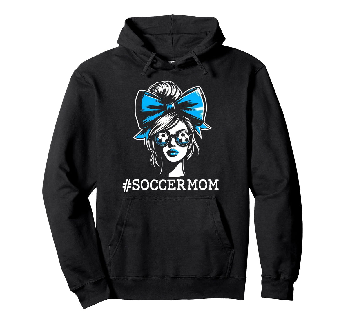 Soccer Mom Bow Football Mama Mothers Hoodie - Fun Novelty Design Unisex