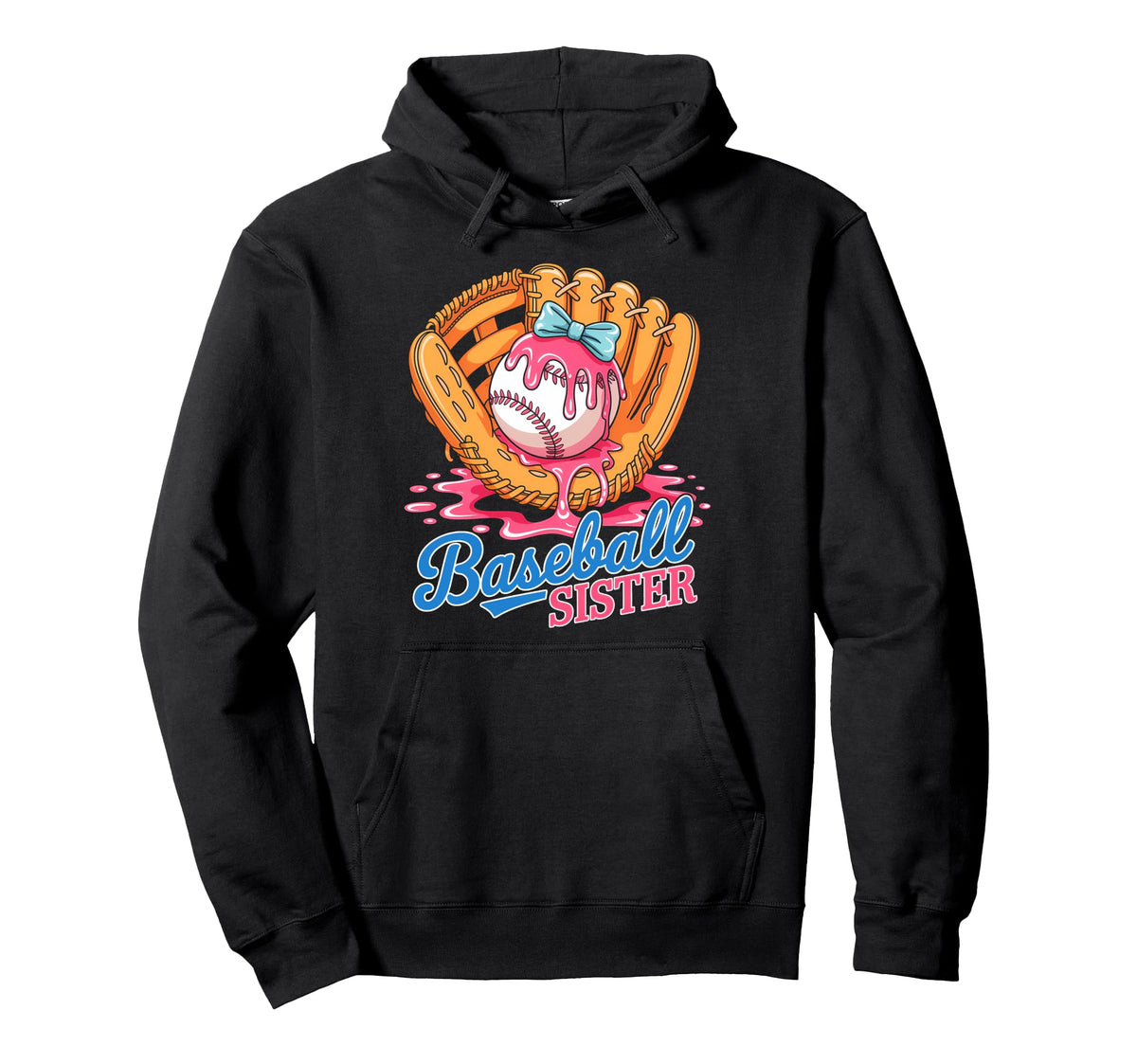 Baseball Sister Funny Ice Cream Drip Hoodie - Streetwear Style for Adults