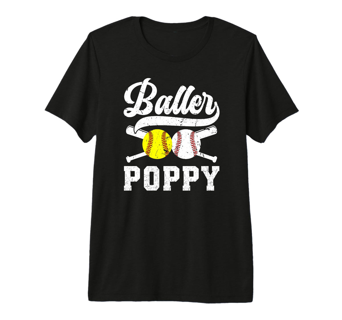 Mens Baller Poppy Proud Softball T-Shirt - Streetwear Style for Adults