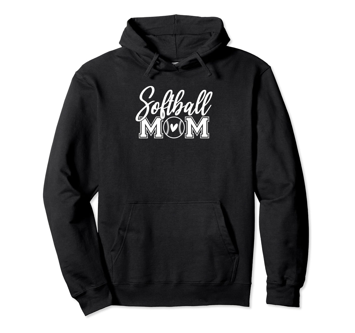 Softball Game Mom Day Heart Softball Mom Hoodie - Trendy Graphic Men Women