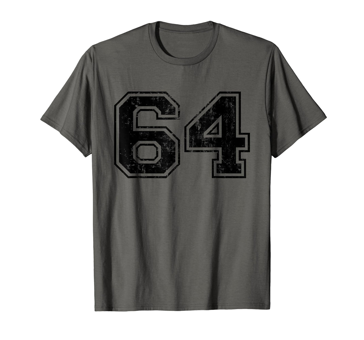 Number 64 Varsity Distressed Sport T-Shirt - Streetwear Style Men Women