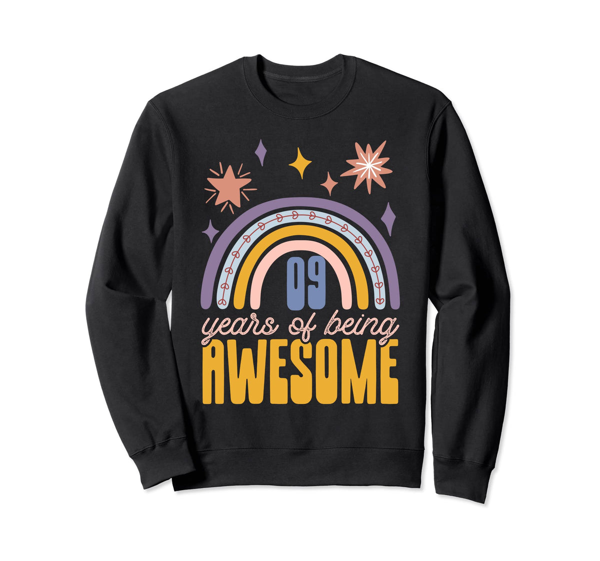 09 Years Being Awesome Free Spirit Sweatshirt - Graphic Print for Adults