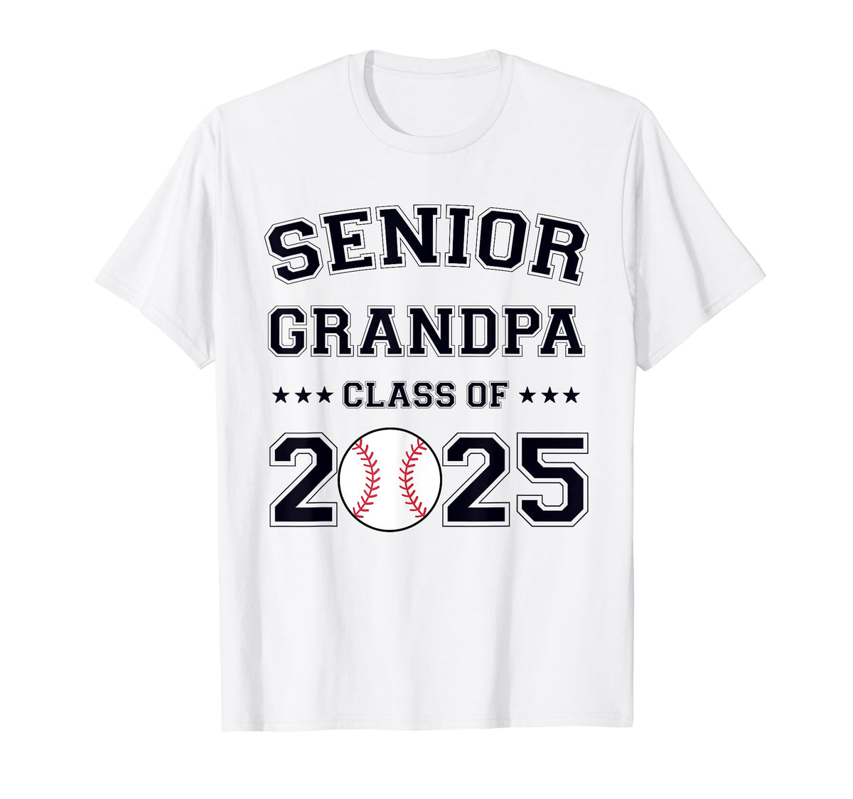 Class 2025 Baseball Grandpa Senior T-Shirt - Fun Novelty Design Men Women
