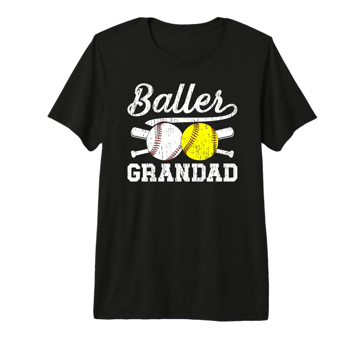 Mens Baller Grandad Proud Softball T-Shirt - Aesthetic Graphic for Adults