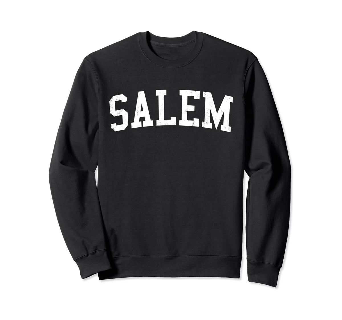 Salem Ut Distressed White Varsity Sweatshirt - Minimalist Print Men Women