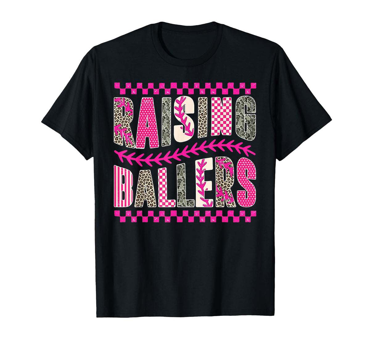 Raising Ballers Fun Sports Mom Baseball T-Shirt - Minimalist Print Unisex