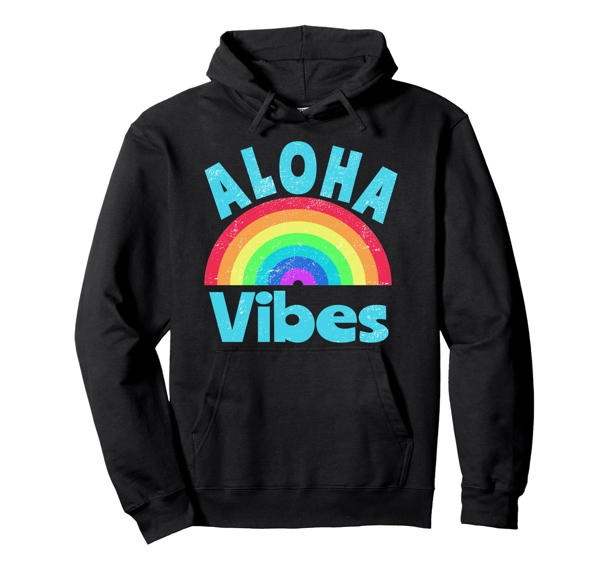 Aloha Vibes Rainbow Hawaii Hawaiian Hoodie - Casual Everyday Wear Unisex