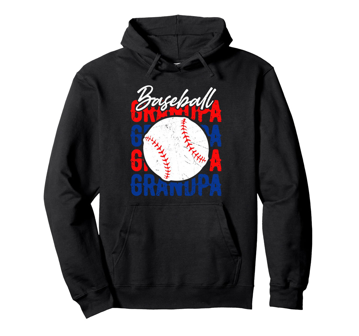 Baseball Grandpa Distressed Usa Hoodie - Streetwear Style Unisex